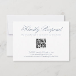 Traditionell Dusty Blue Forme QR-kod Bröllop OSA Kort