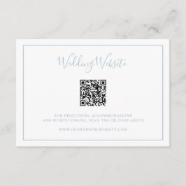 Traditionell Dusty Blue QR-kod Elegant bröllop Tilläggskort