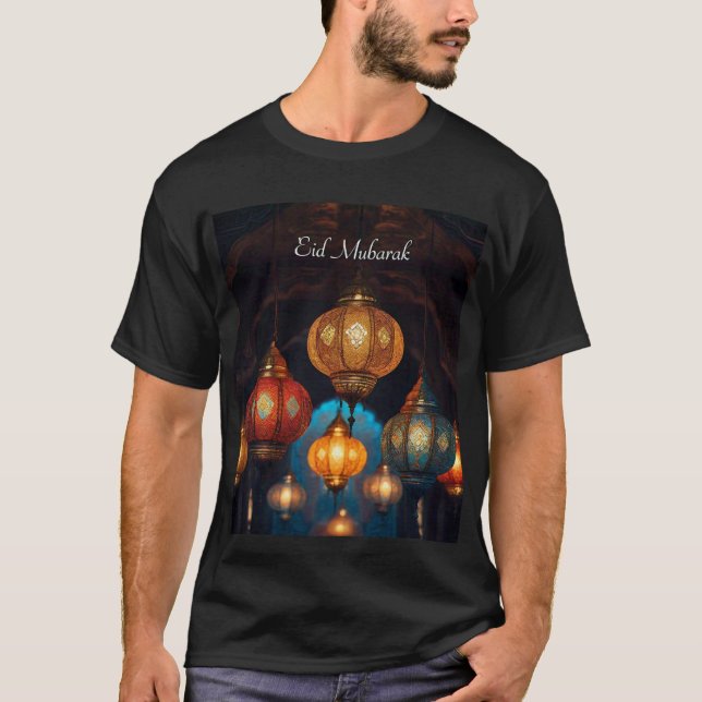 Traditionell Eid Mubarak Lanternes Manar Tshirt T Shirt (Framsida)