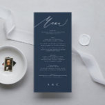 Traditionell Elegant - Blått kalligrafi Meny<br><div class="desc">slimmad meny som matchar samlingen *om du vill ha fler pappra alternativ kan den här designen överföras till ett slimmat program *eller kontakta mig om du vill ha mer hjälp</div>