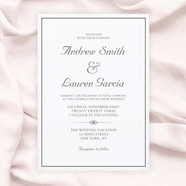 Traditionell elegant bröllop-formulering inbjudningar (Elegant Wedding Formal Wording Traditional Invitation
)