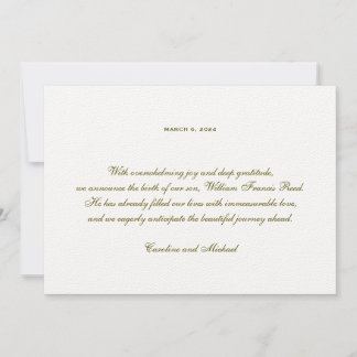 Traditionell Elegant Kön Neutral födelse Meddelande