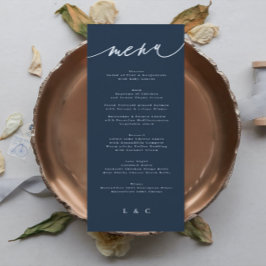 Traditionell Elegant - marinblått monogram Meny