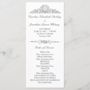 Traditionell elegant Versailles Grått BRÖLLOP Program