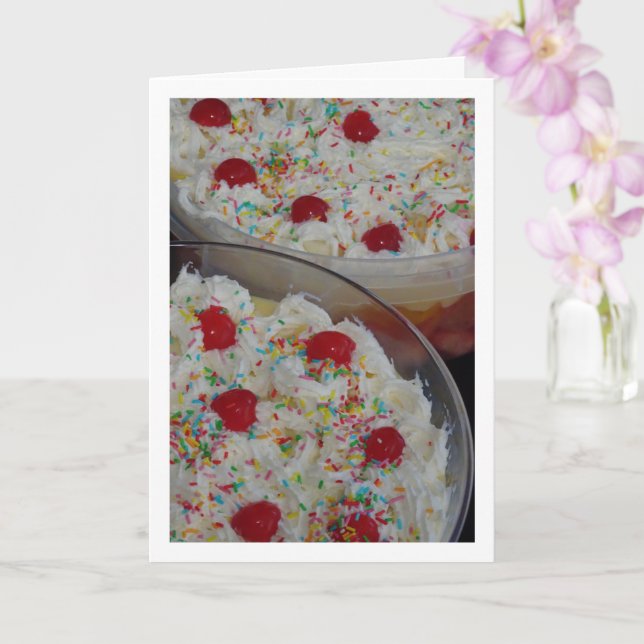 Traditionell engelsk Trifle efterrättsmat Kort (Orkide)