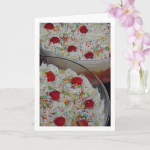 Traditionell engelsk Trifle efterrättsmat Kort