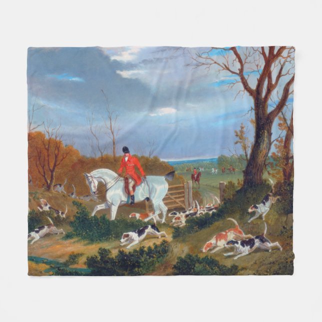 Traditionell engelska Fox Hunt Sports-Hund Fleecefilt (Framsidan (Horisontell))