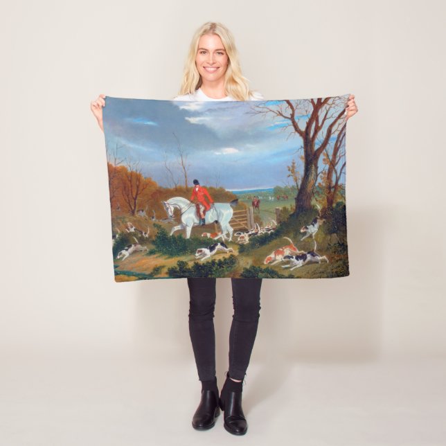 Traditionell engelska Fox Hunt Sports-Hund Fleecefilt (På plats)