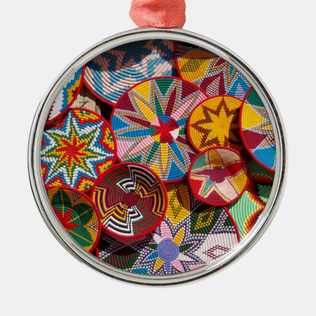 Traditionell etiopisk Basket Julgransprydnad Metall (Framsidan)