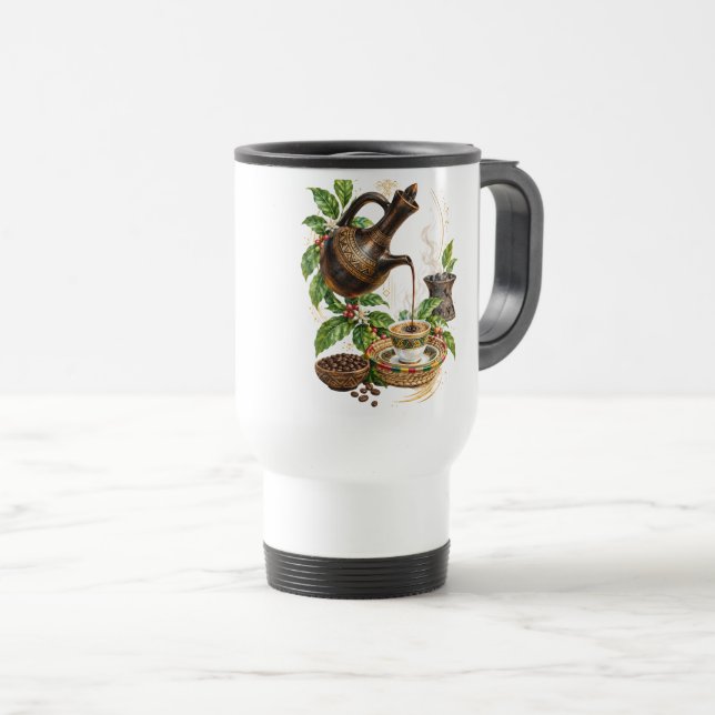 Traditionell Etiopisk Kaffeecermoni Resemug Resemugg (Framsida höger)