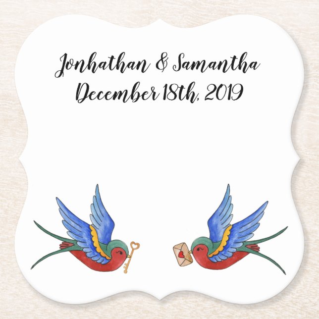 Traditionell fågeltät i Drink Coasters - Sparrow b Underlägg Papper (Framsida)