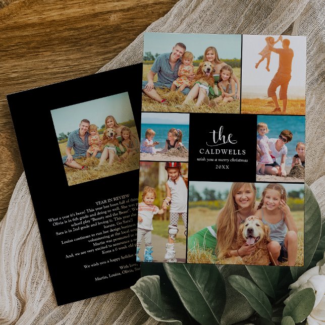 Traditionell familjefotocollage för årets händelse julkort (Skapare uppladdad)