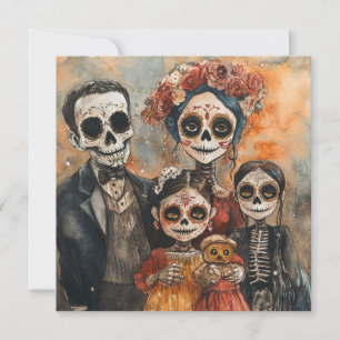 Traditionell familjeregering Dia de los Muertos Inbjudningar