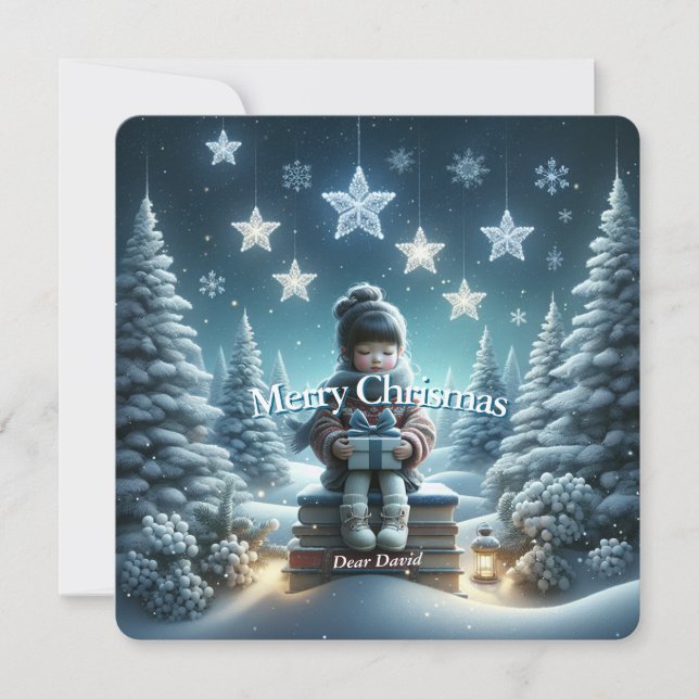 Traditionell fantasifull julpostkort julkort (Framsida)