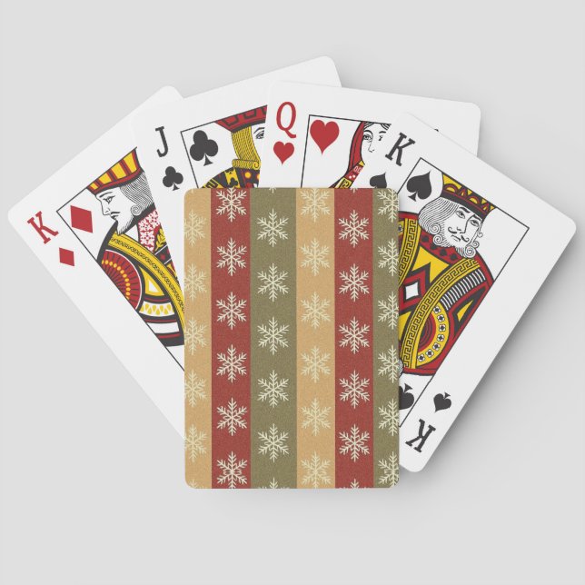traditionell färgad jul snöflinga randig casinokort (Baksidan)