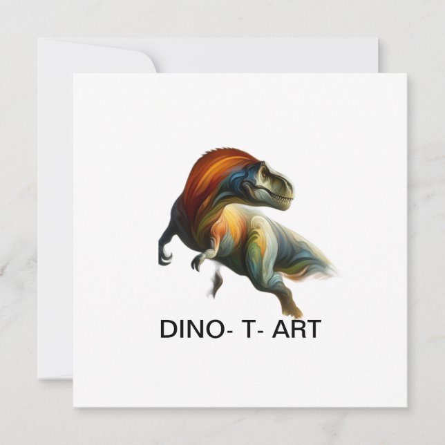 🦖 traditionell färgsfärg av en DINO-T Inbjudningar (Framsida)