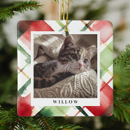 Traditionell Festive Pput Pet Photo jul Julgransprydnad Keramik