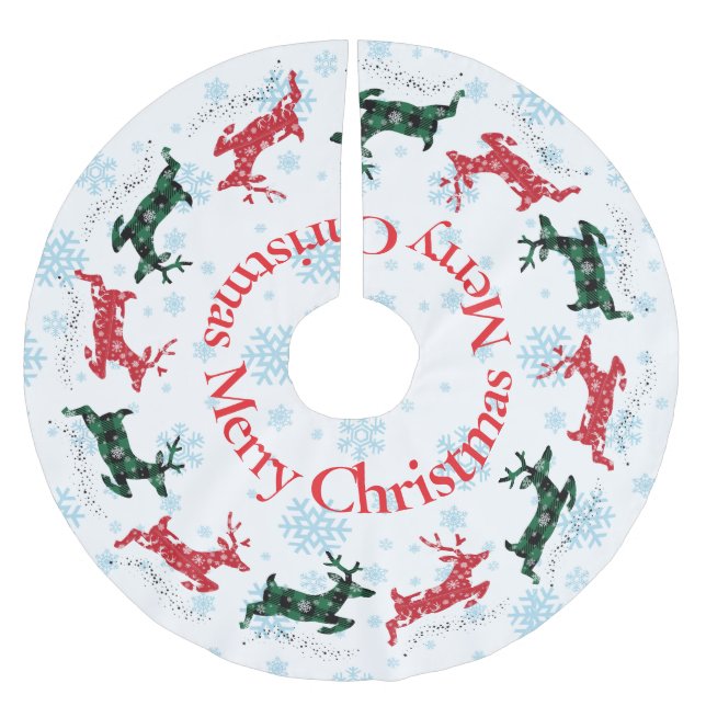 Traditionell Festive Reindeer God jul Julgransmatta Borstad Polyester (Framsidan)