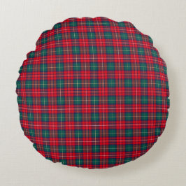 Traditionell Festlig Tartan Rund Kudde