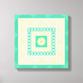 Traditionell Fijian Masi i sommartonerna Canvastryck