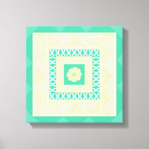 Traditionell Fijian Masi i sommartonerna Canvastryck