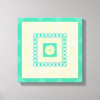 Traditionell Fijian Masi i sommartonerna Canvastryck