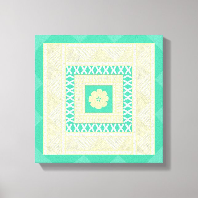 Traditionell Fijian Masi i sommartonerna Canvastryck (Framsida)