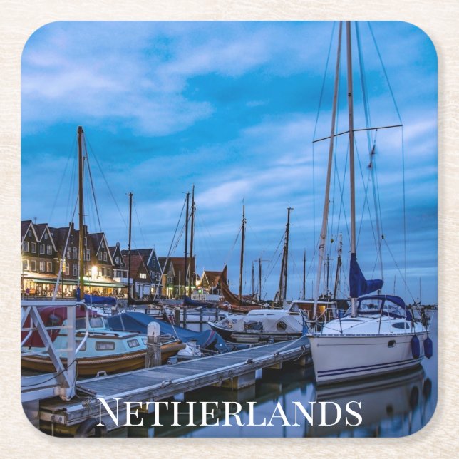 Traditionell fisketurism nattetid. underlägg papper kvadrat (Framsidan)