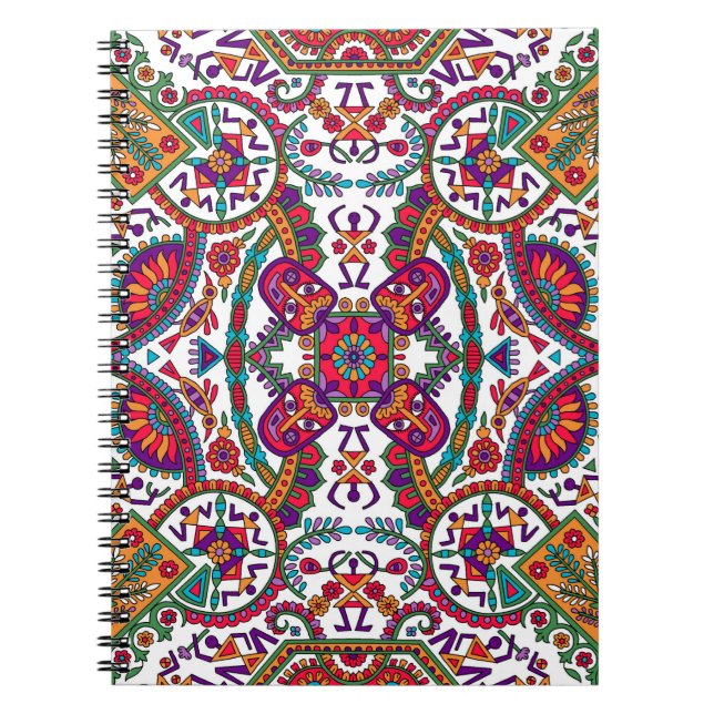 Traditionell folkkonst, etnisk konst,bakgrund,c anteckningsbok (Framsidan)