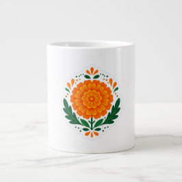 Traditionell folkkonst Marigold-kaffekopp | Hispa Jumbo Mugg
