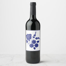 Traditionell folklig Mönster Vin-etikett Vinflaska Etikett