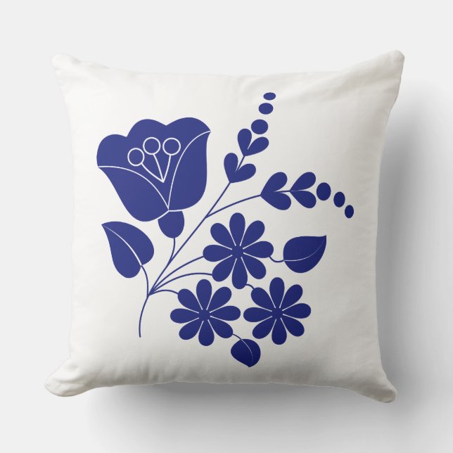 Traditionell folklig prydnadsblomma kudde (Framsida)