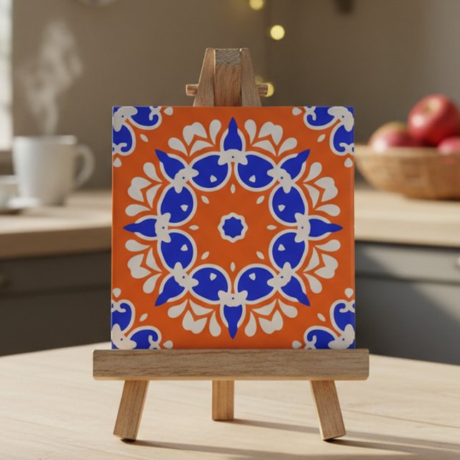 Traditionell folklig utskrift Mosaic Motif Mönster Kakelplatta (Skapare uppladdad)
