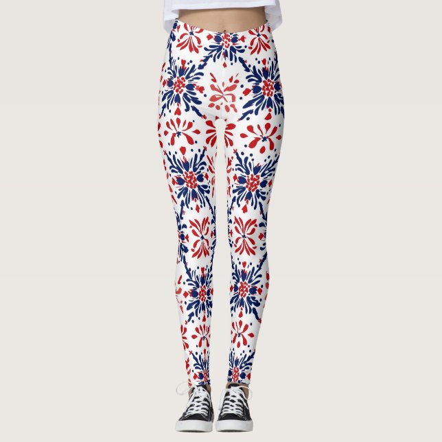 Traditionell folkmusik Mönster Leggings (Framsida)