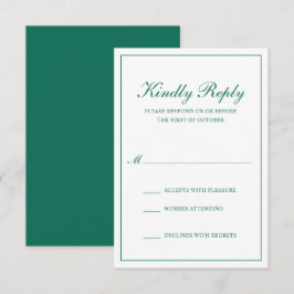 Traditionell Forme Emerald Grönt Elegant bröllop OSA Kort