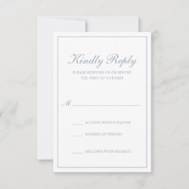 Traditionell formell Elegant - Dusty Blue Bröllop OSA Kort