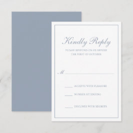 Traditionell formell Elegant - Dusty Blue Bröllop OSA Kort