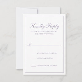 Traditionell formell lavender Dusty Lila Bröllop OSA Kort