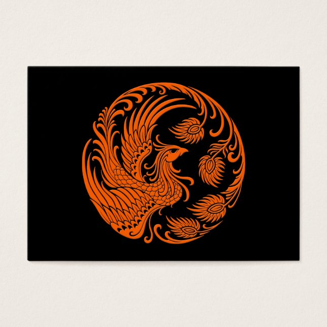 Traditionell fotenix-cirkel för Orange Visitkort (Framsidan)