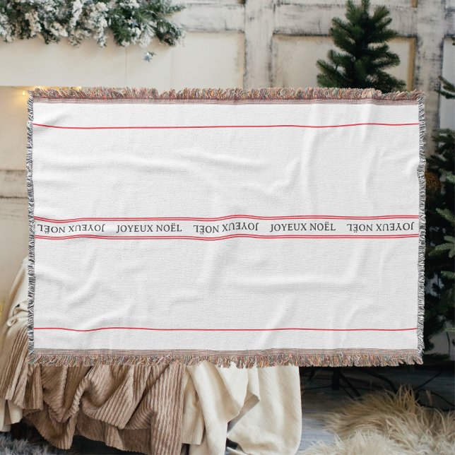 Traditionell Fransk Joyeux Noël Rand jul Filt (Skapare uppladdad)