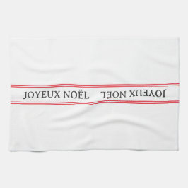 Traditionell Fransk Joyeux Noël Red Rand Land Kökshandduk