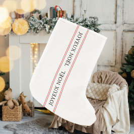 Traditionell Fransk Joyeux Noël Red Rand Liten Julstrumpa