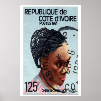 Traditionell frisyr - Vintage afrikansk konst Poster