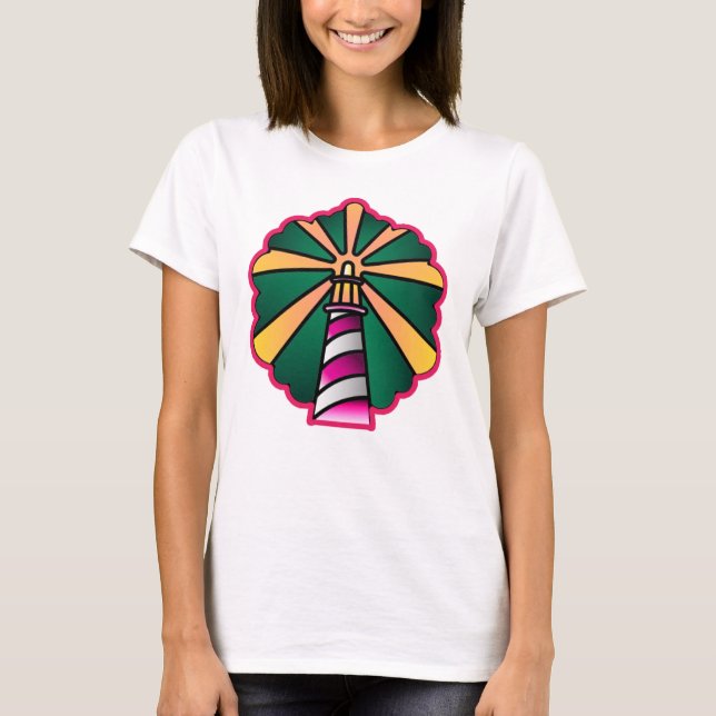 Traditionell fyrillustration t shirt (Framsida)