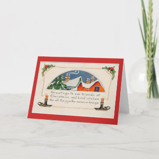 Traditionell gammaldags julkort kort