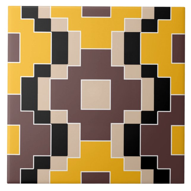 Traditionell, geometrisk, elegant, modern, mönster kakelplatta (Framsidan)