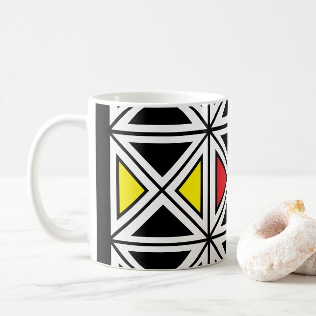 Traditionell geometrisk etnisk stammen Mönster Kaffemugg (Med munk)