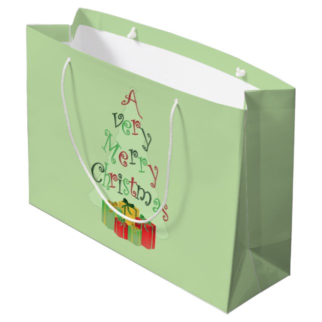 Traditionell Glad Jul Gran och Gåvor Klassisk (Baksidan Vinklad)