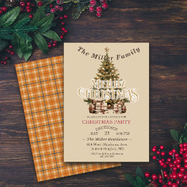 Traditionell God jul Antique Guld Anpassningsbar Inbjudningar