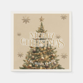 Traditionell God jul Antique Guld Anpassningsbar Pappersservett